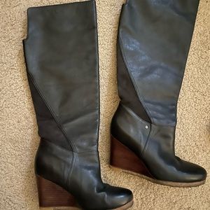 Gorgeous tall leather wedge Ugg boots!